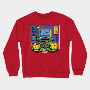 Turtles Retro couch co-op gaming Crewneck Sweatshirt